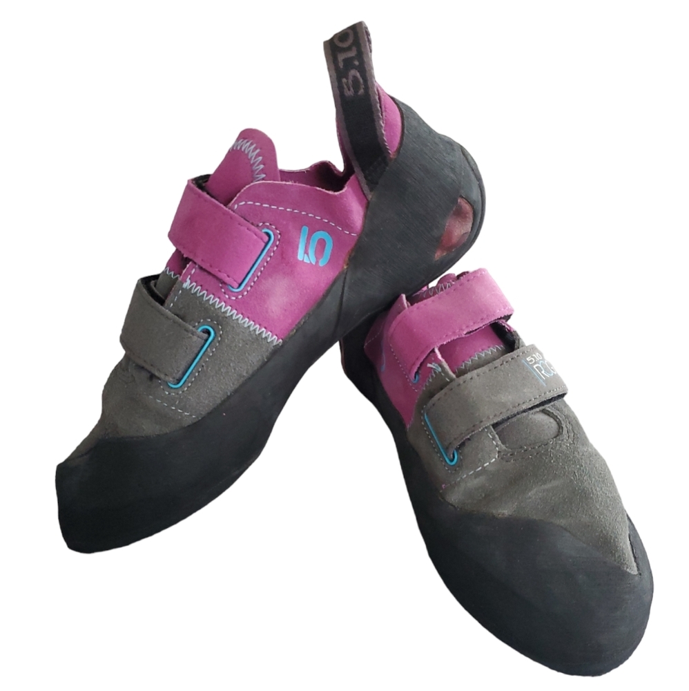 5.10 Stealth Rogue Rubber C4 Grey Purple Rock Climbing Shoes size 8